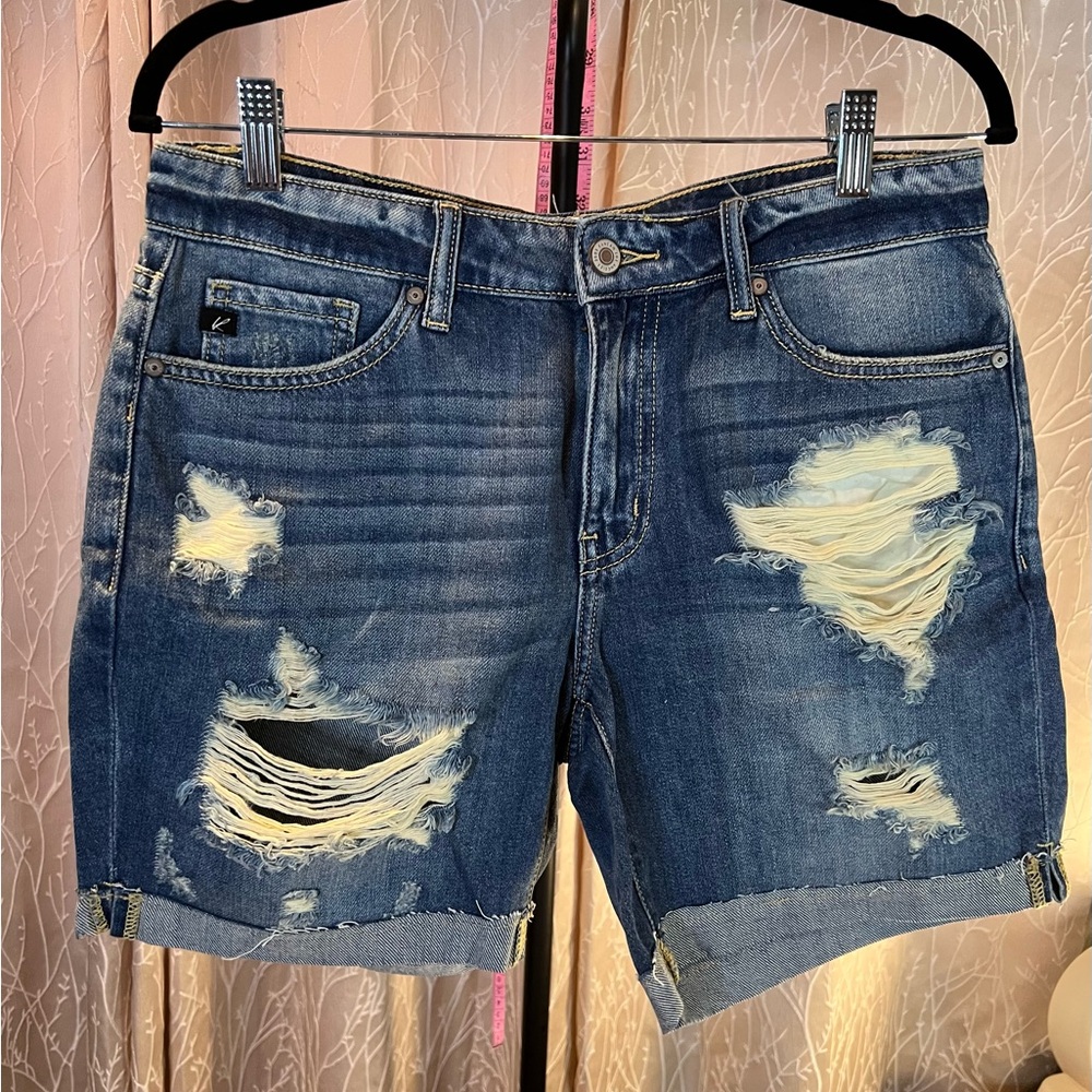 KanCan Blue Distressed Jean Shorts